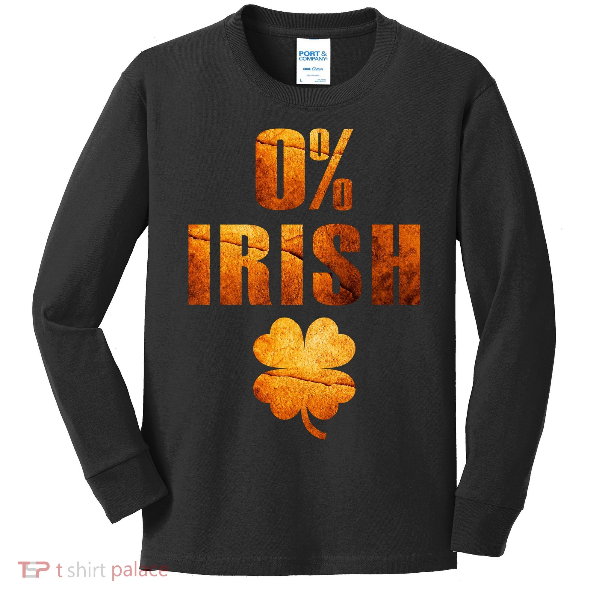 Retro 0% Irish Clover St Patrack's Day Kids Long Sleeve Shirt
