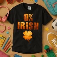 Retro 0% Irish Clover St Patrack's Day Kids T-Shirt thumb 3