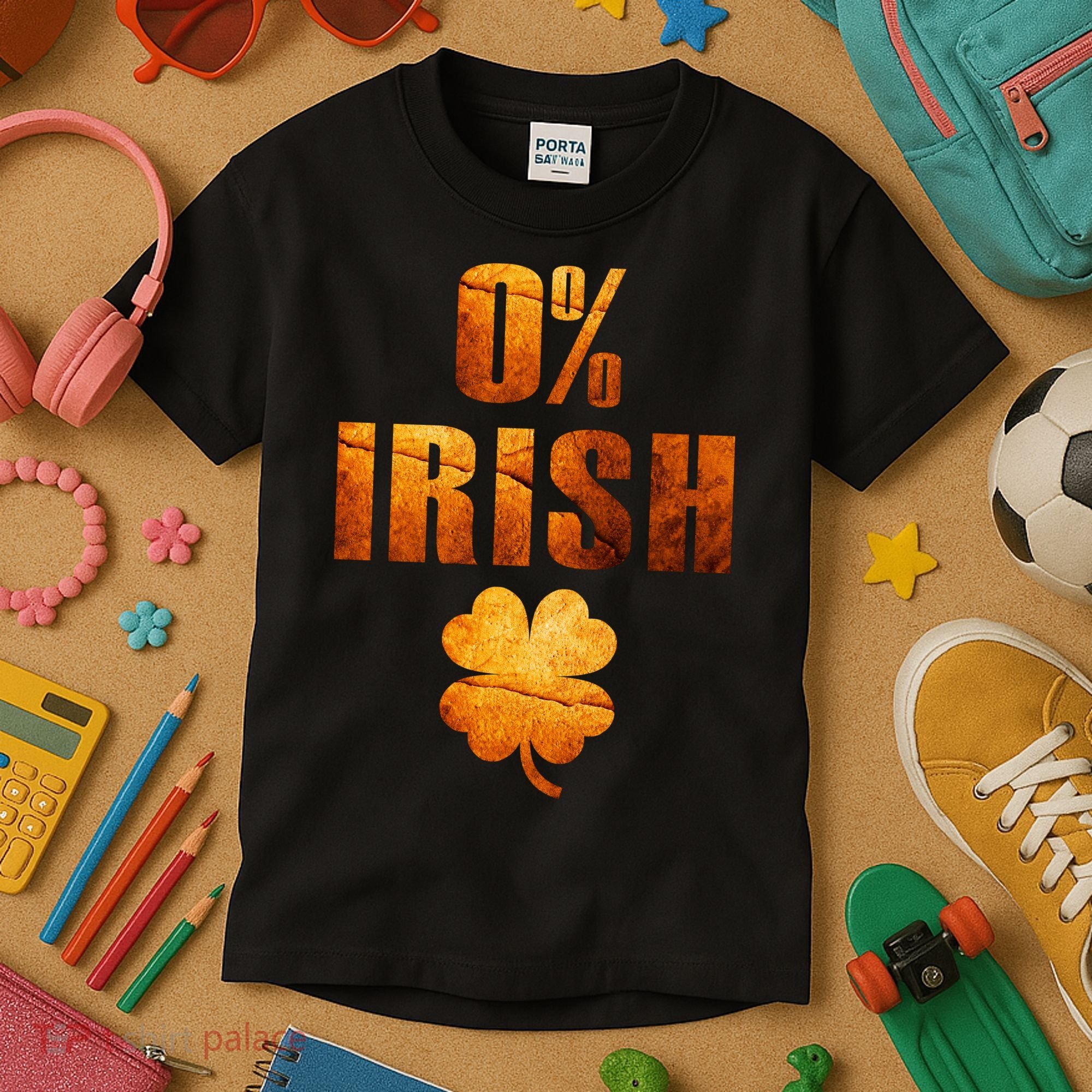 Retro 0% Irish Clover St Patrack's Day Kids T-Shirt