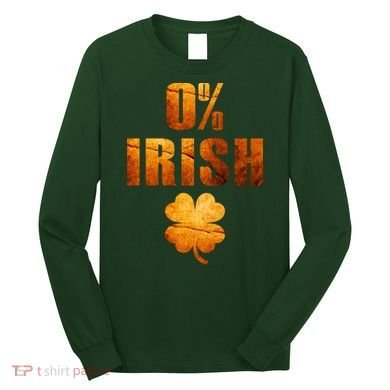 Retro 0% Irish Clover St Patrack's Day Long Sleeve Shirt