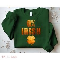 Retro 0% Irish Clover St Patrack's Day Sweatshirt thumb 2