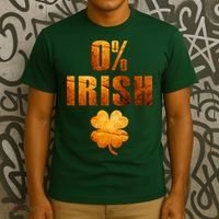 Retro 0% Irish Clover St Patrack's Day T-Shirt thumb 3