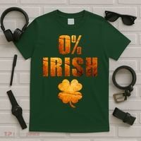Retro 0% Irish Clover St Patrack's Day T-Shirt thumb 5