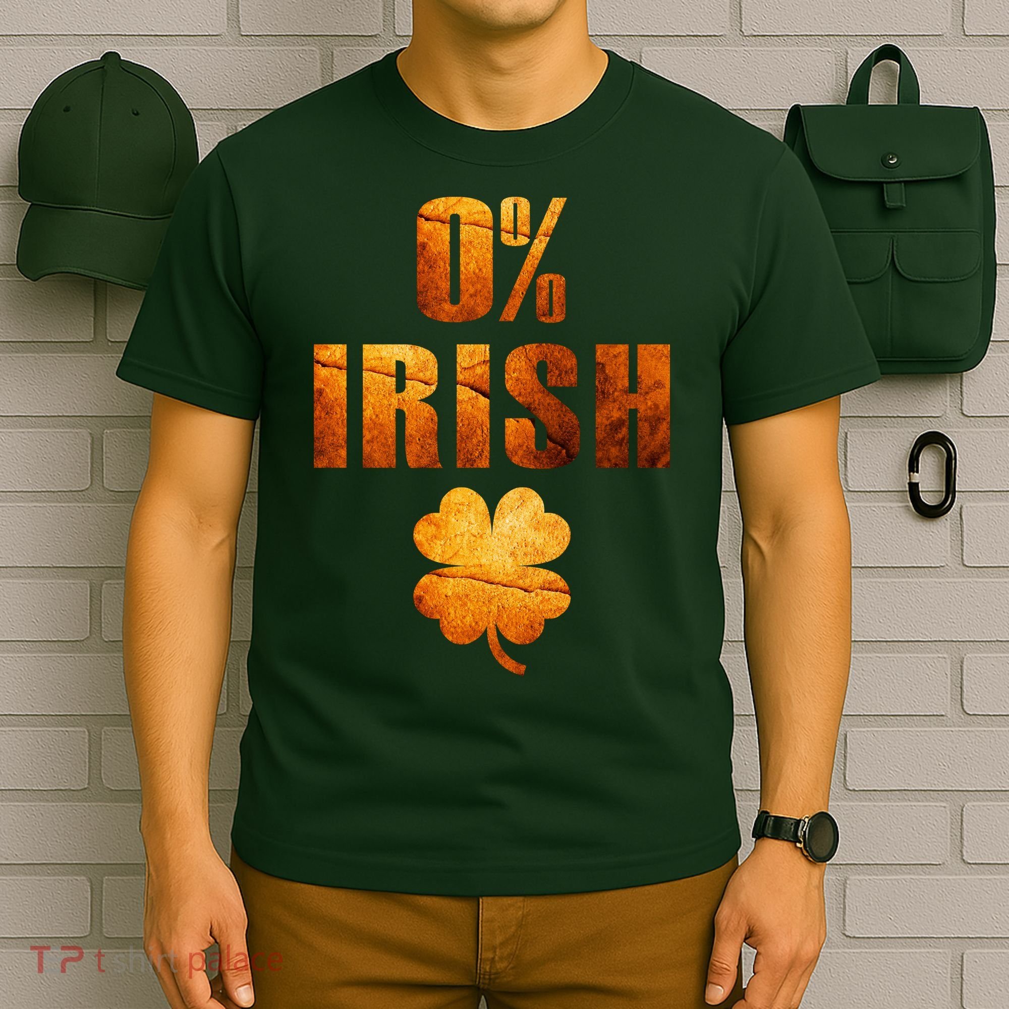 Retro 0% Irish Clover St Patrack's Day T-Shirt