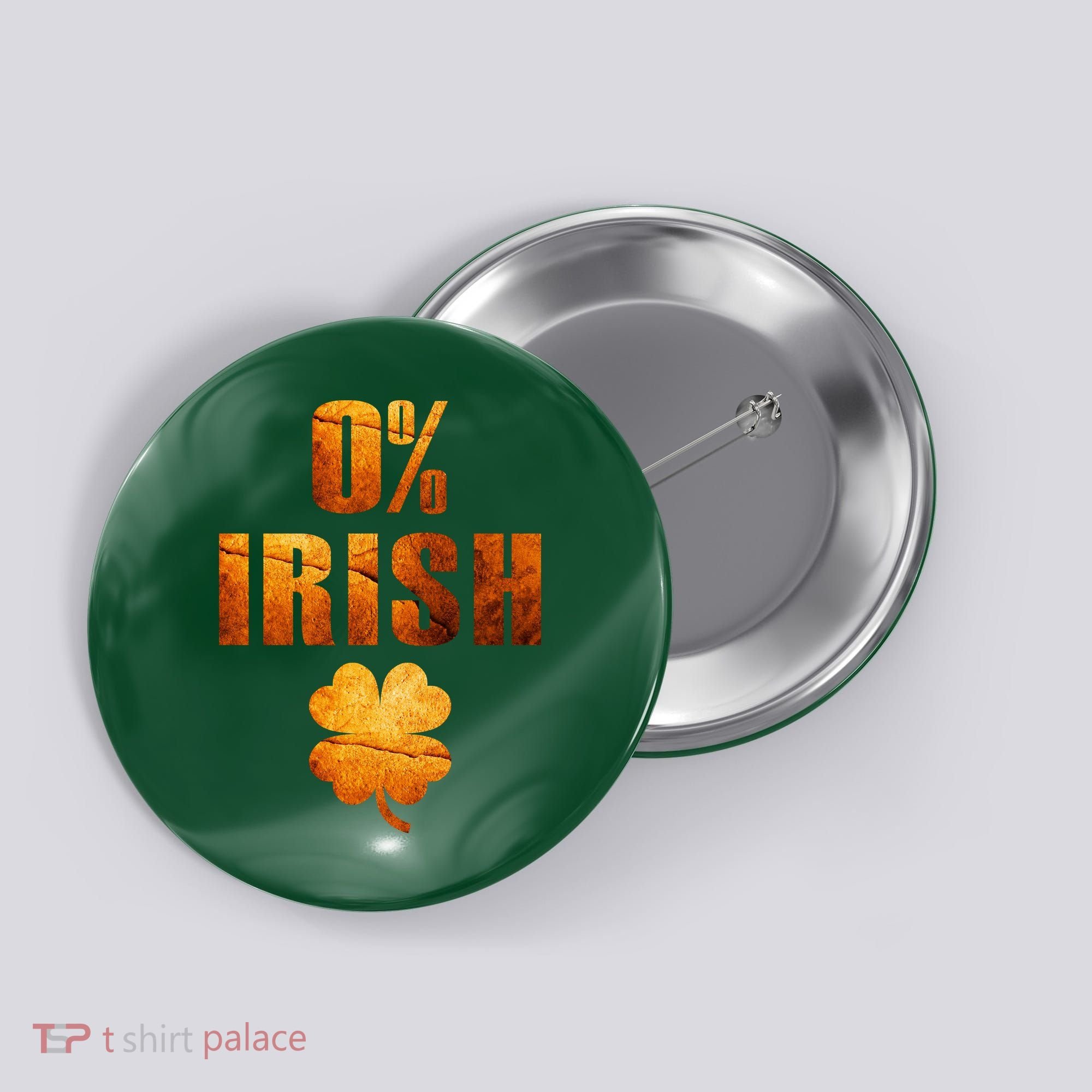 Retro 0% Irish Clover St Patrack's Day Button