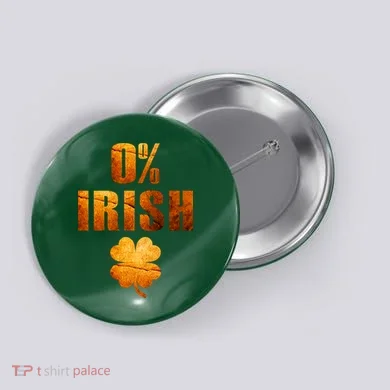 Retro 0% Irish Clover St Patrack's Day Button