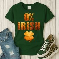 Retro 0% Irish Clover St Patrack's Day Women's T-Shirt thumb 3
