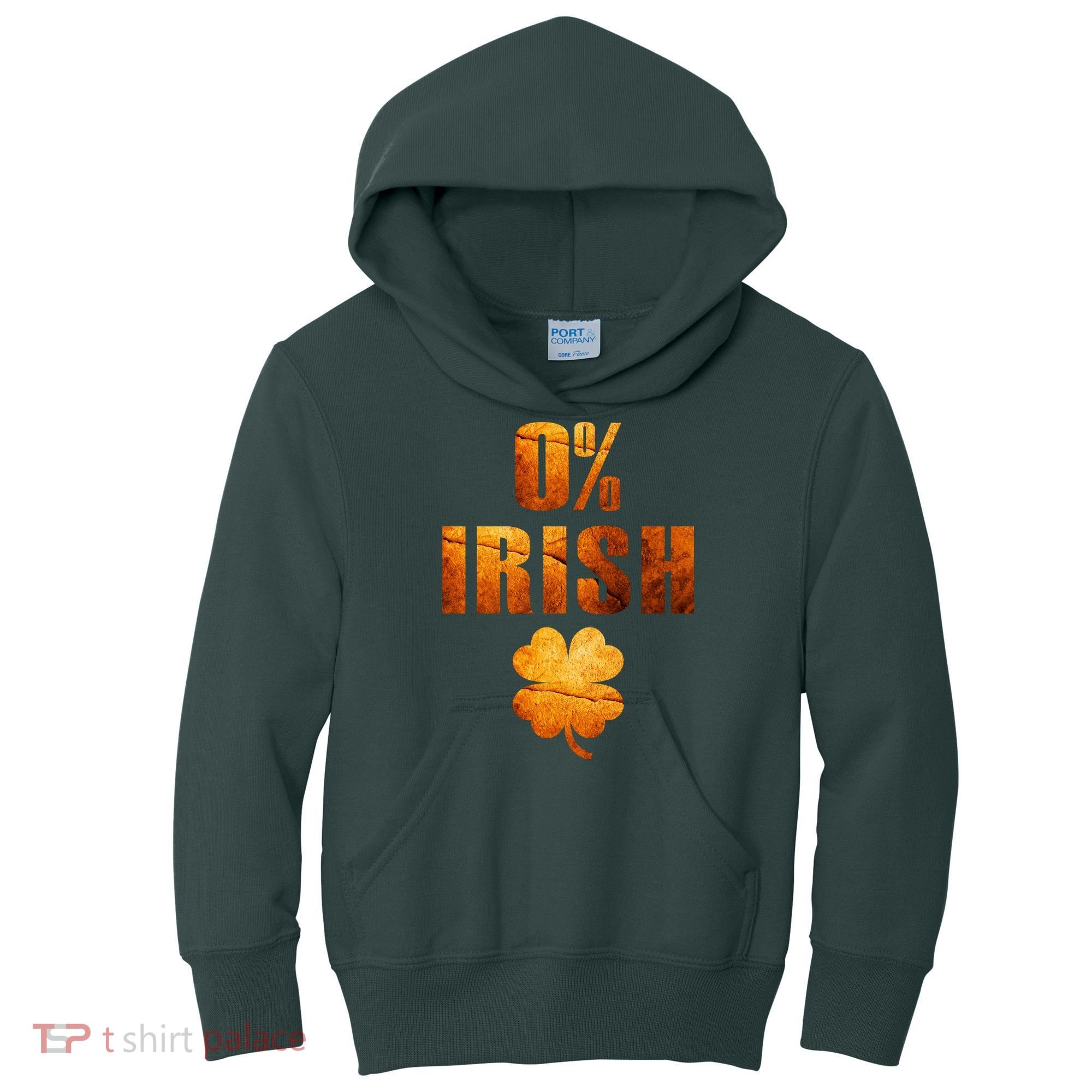Retro 0% Irish Clover St Patrack's Day Kids Hoodie