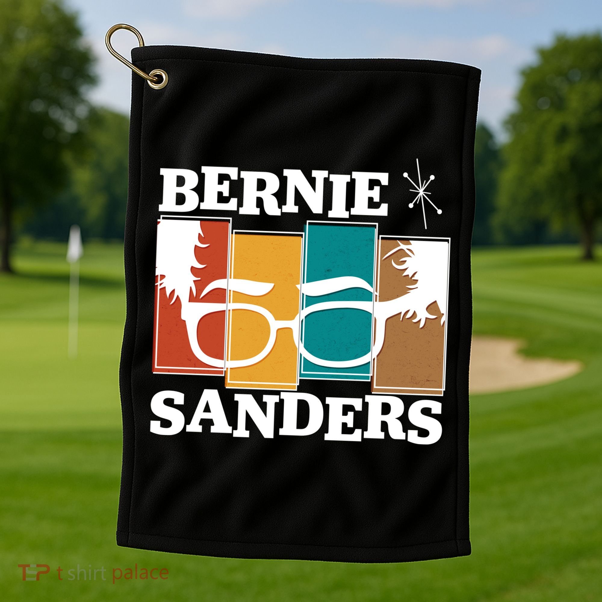 Retro 50's Bernie Sanders Logo Golf Towel