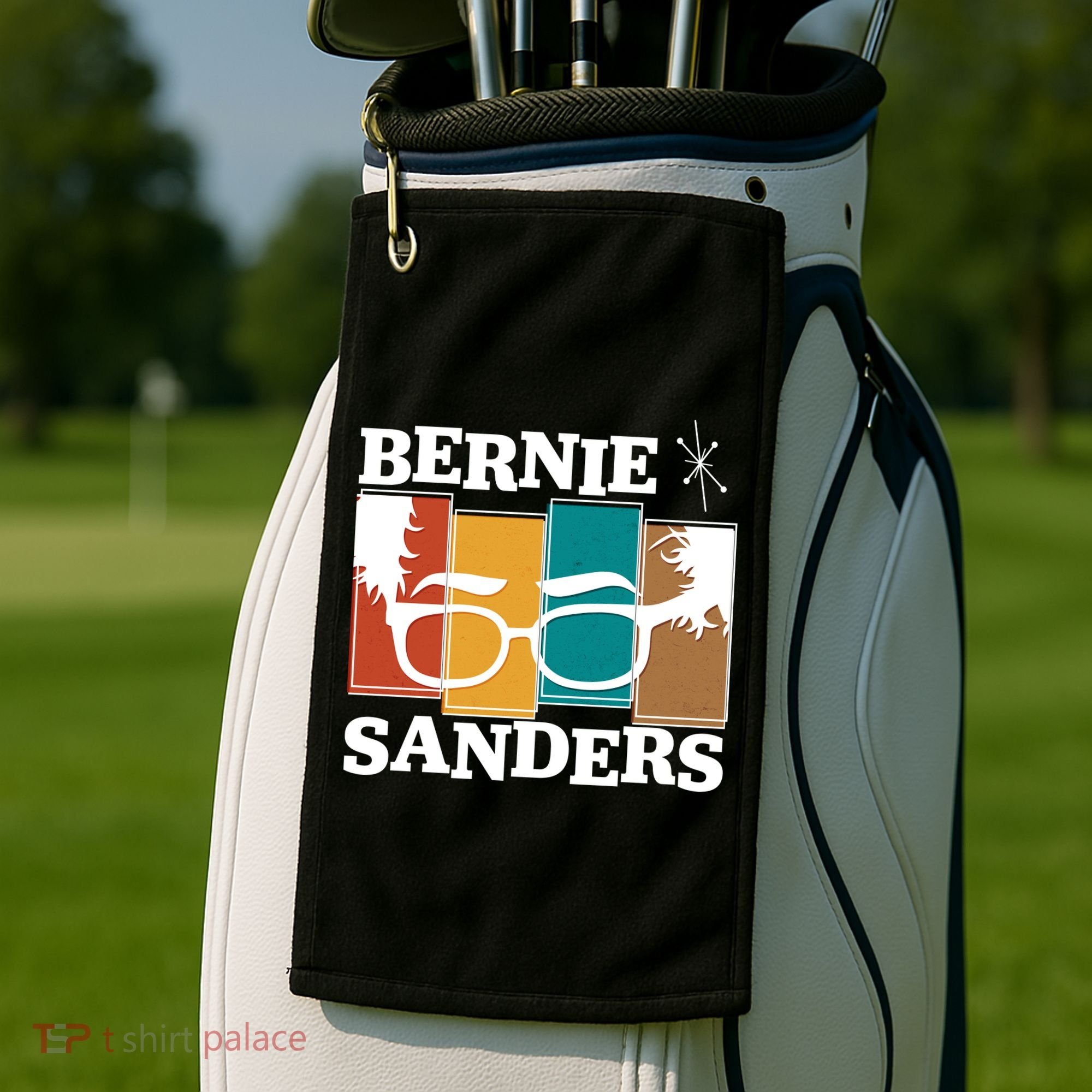 Retro 50's Bernie Sanders Logo Golf Towel