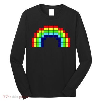 Retro 8 Bit Rainbow Long Sleeve Shirt