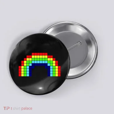 Retro 8 Bit Rainbow Button