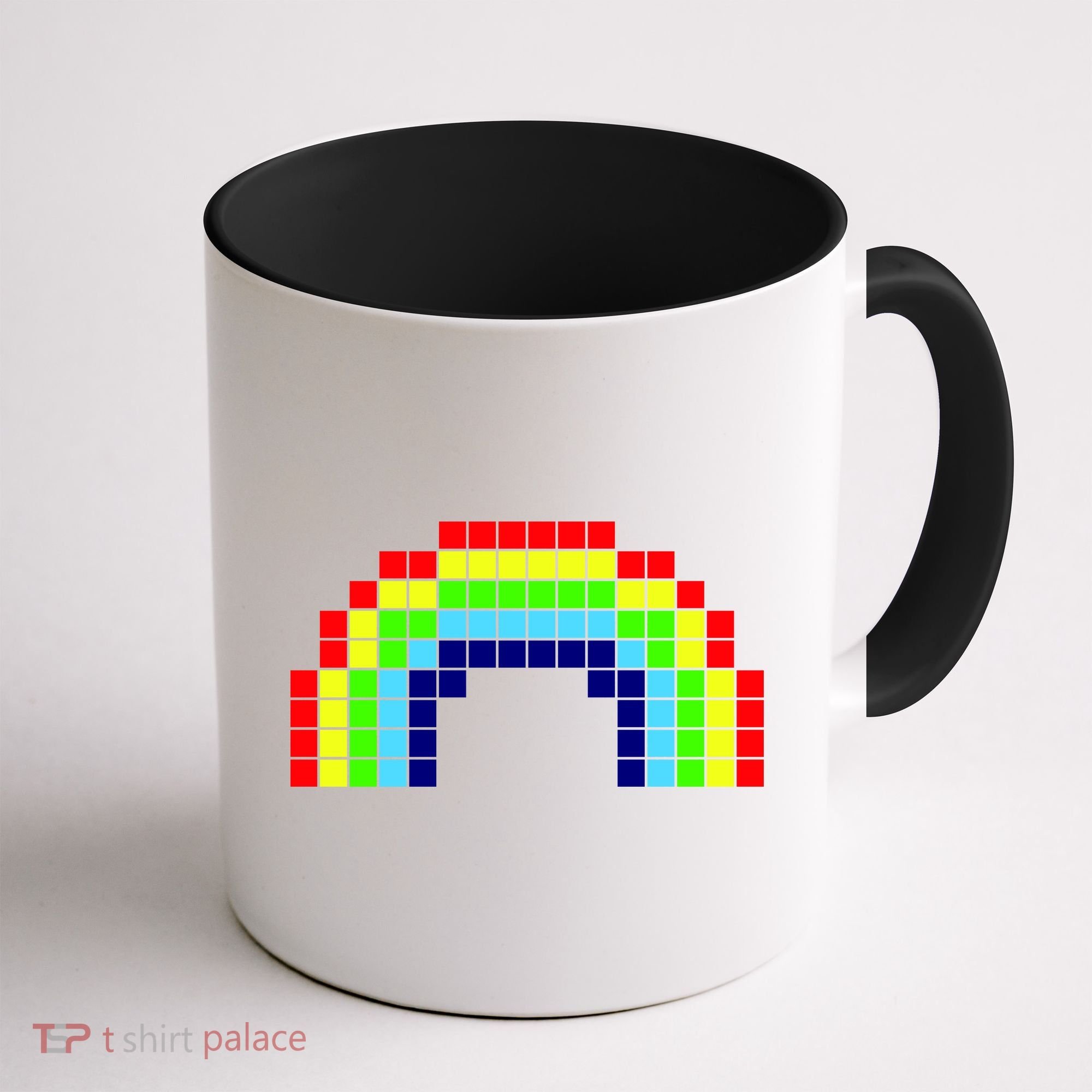 Retro 8 Bit Rainbow Coffee Mug