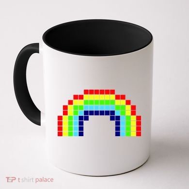 Retro 8 Bit Rainbow Coffee Mug
