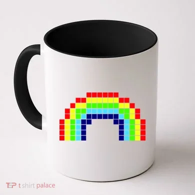 Retro 8 Bit Rainbow Coffee Mug