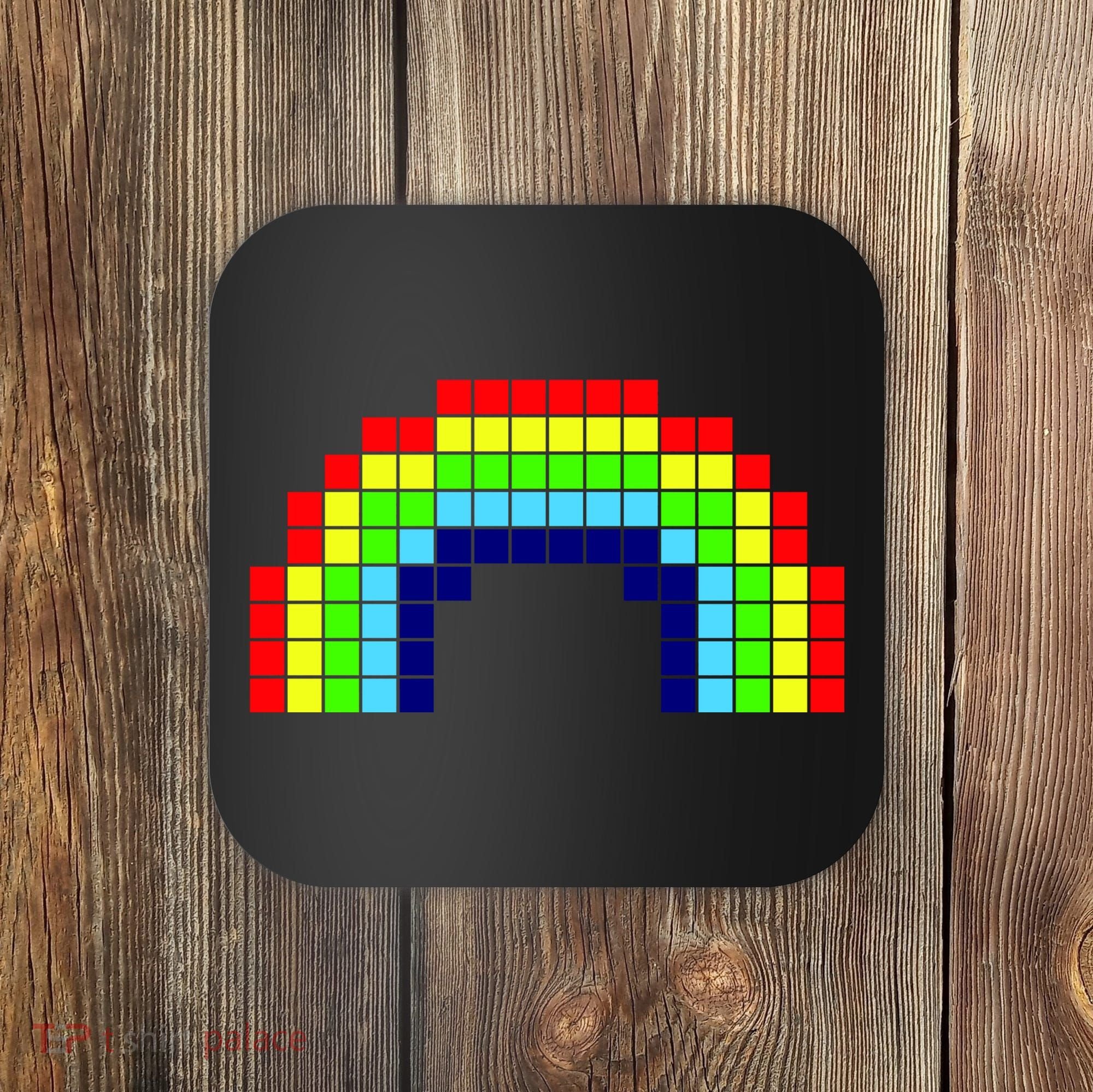 Retro 8 Bit Rainbow Coaster