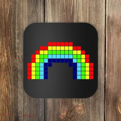 Retro 8 Bit Rainbow Coaster
