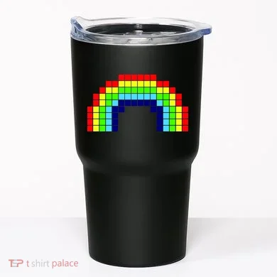 Retro 8 Bit Rainbow Tumbler