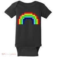 Retro 8 Bit Rainbow Baby Bodysuit thumb 0