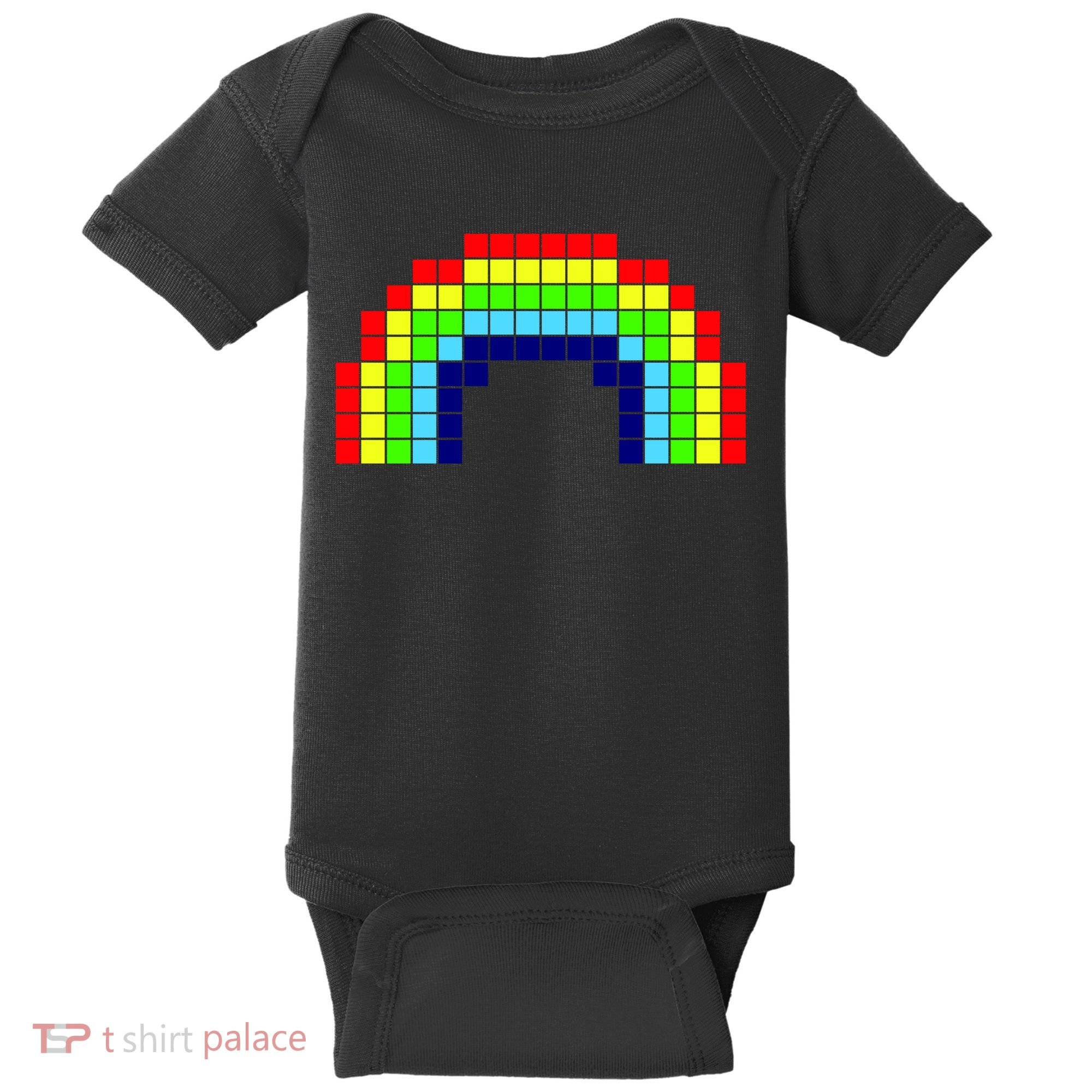 Retro 8 Bit Rainbow Baby Bodysuit