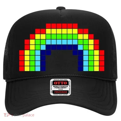 Retro 8 Bit Rainbow Hat