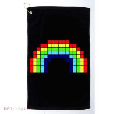 Retro 8 Bit Rainbow Golf Towel