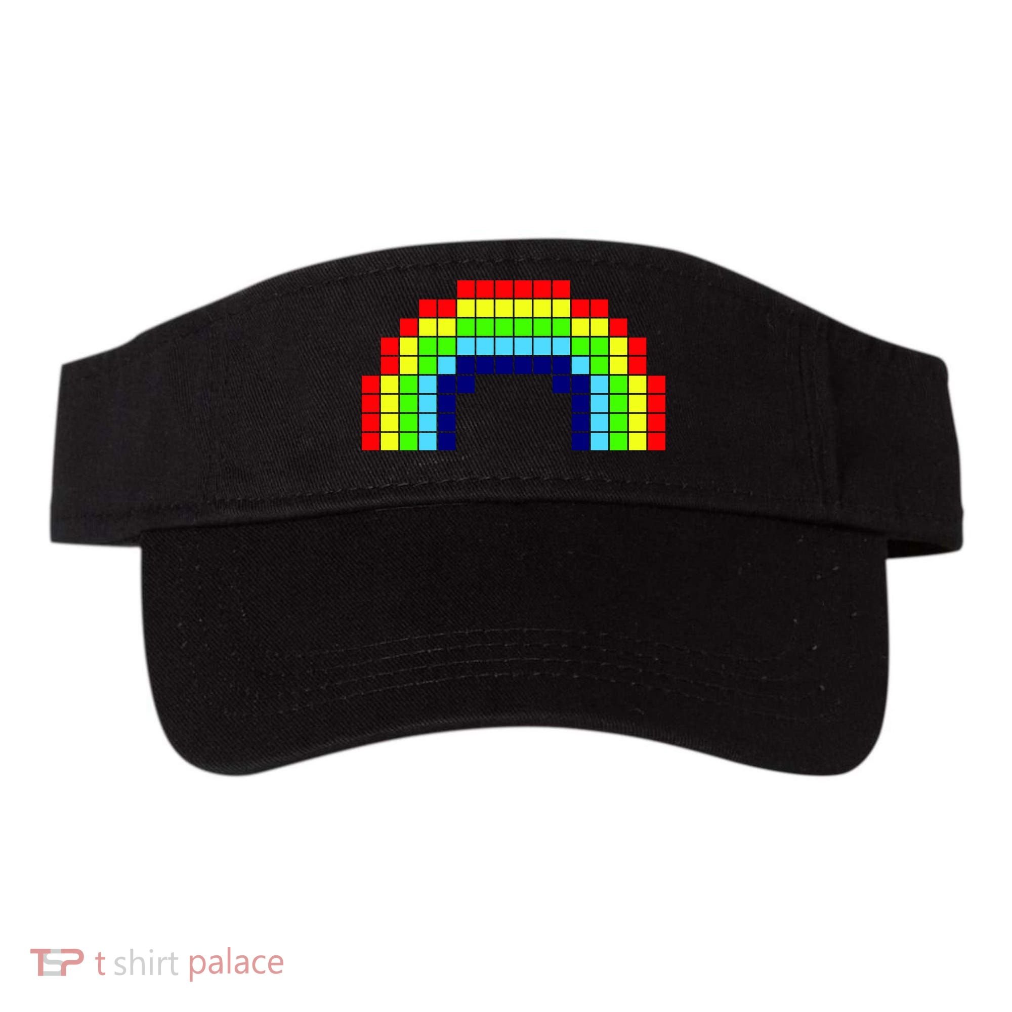 Retro 8 Bit Rainbow Visor