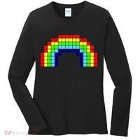 Retro 8 Bit Rainbow Women's Long Sleeve Shirt thumb 0