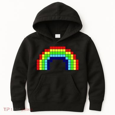 Retro 8 Bit Rainbow Kids Hoodie