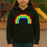 Retro 8 Bit Rainbow Kids Hoodie thumb 3
