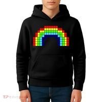 Retro 8 Bit Rainbow Kids Hoodie thumb 4