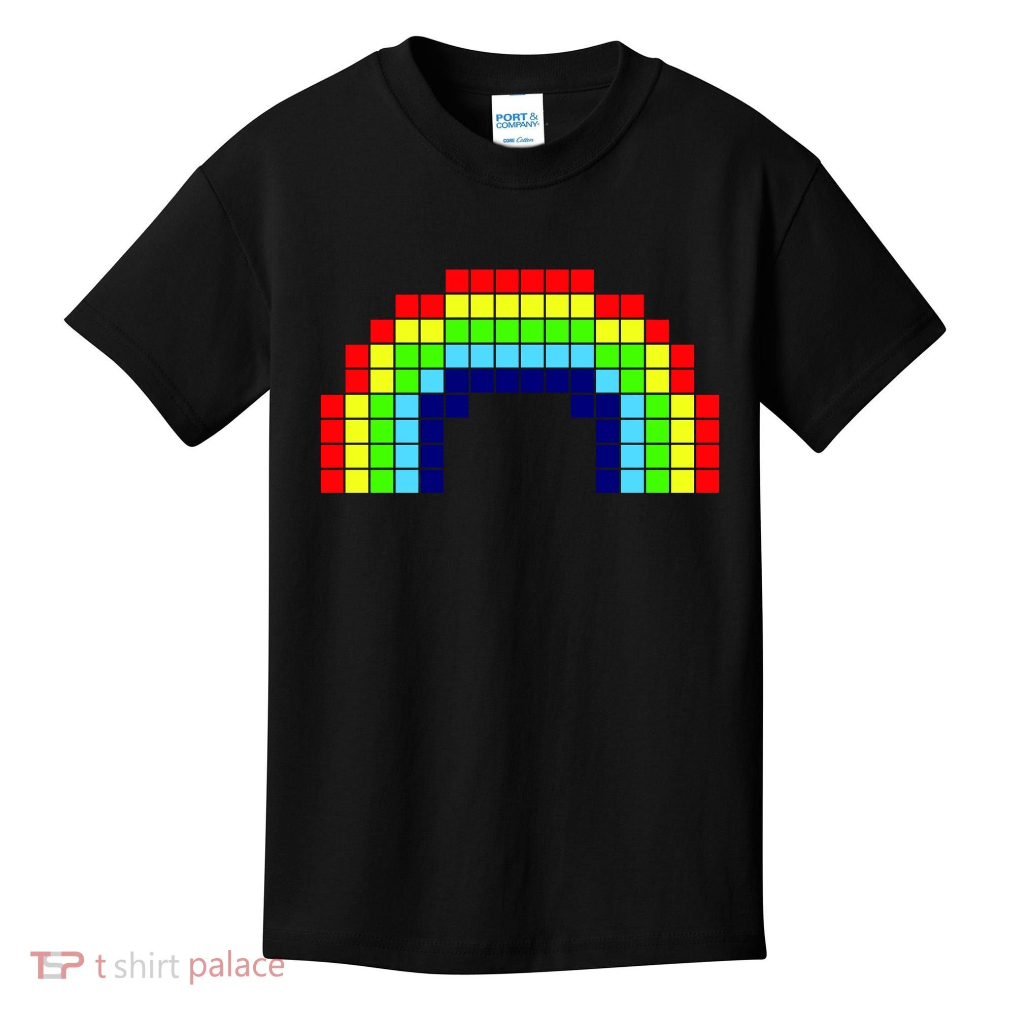 Retro 8 Bit Rainbow Kids T-Shirt