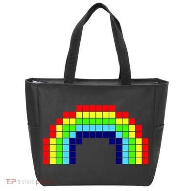 Retro 8 Bit Rainbow Tote Bag