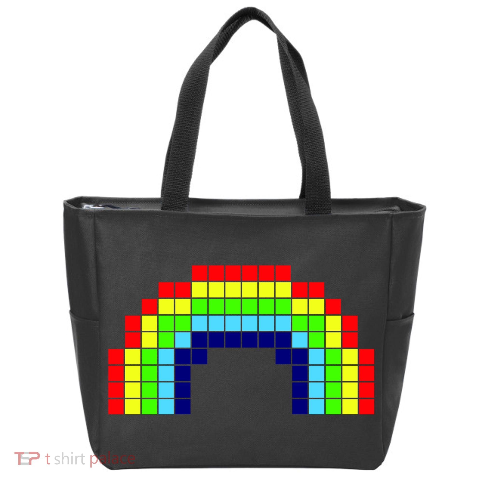 Retro 8 Bit Rainbow Tote Bag
