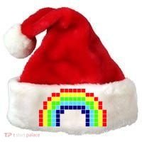 Retro 8 Bit Rainbow Santa Hat thumb 0