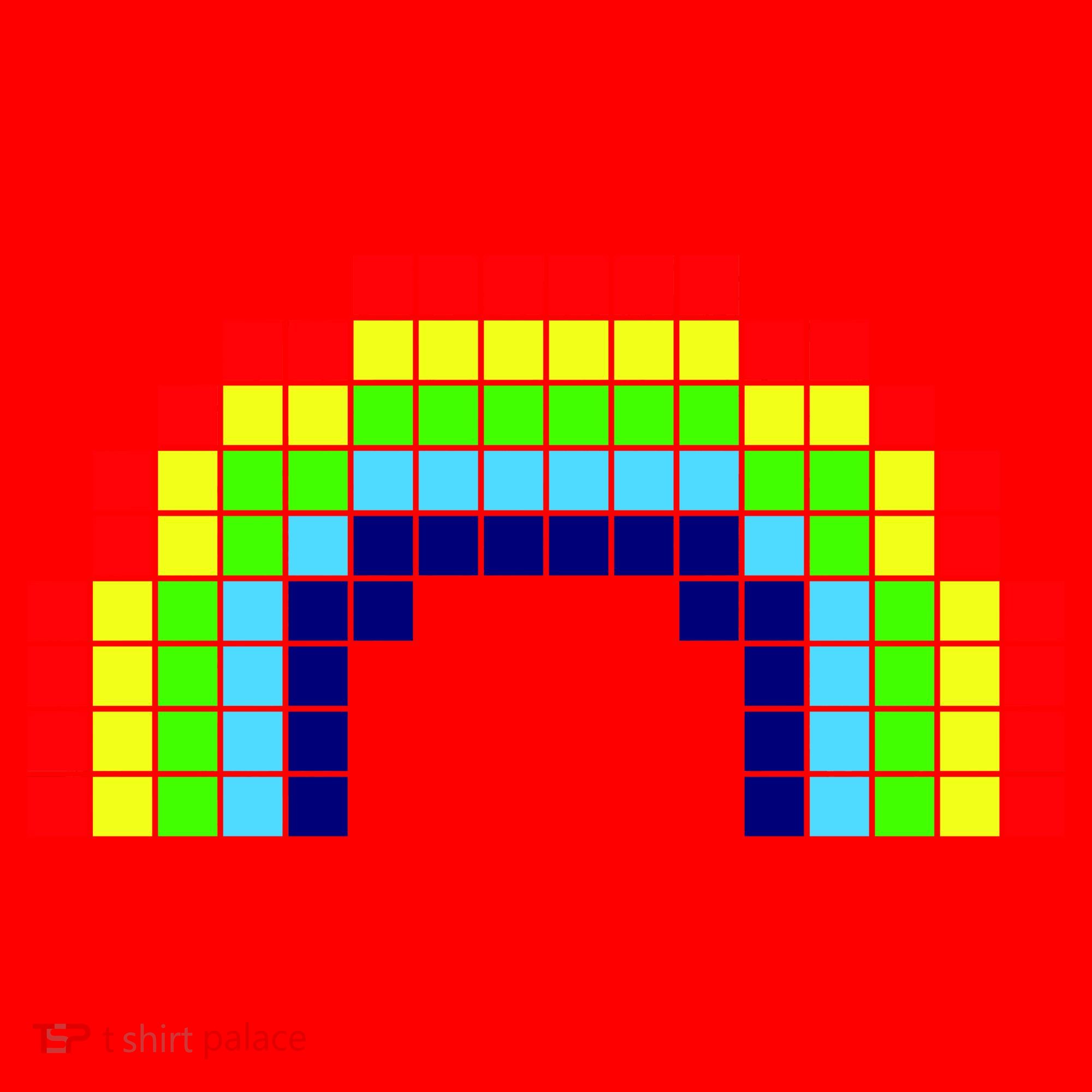 Retro 8 Bit Rainbow Santa Hat