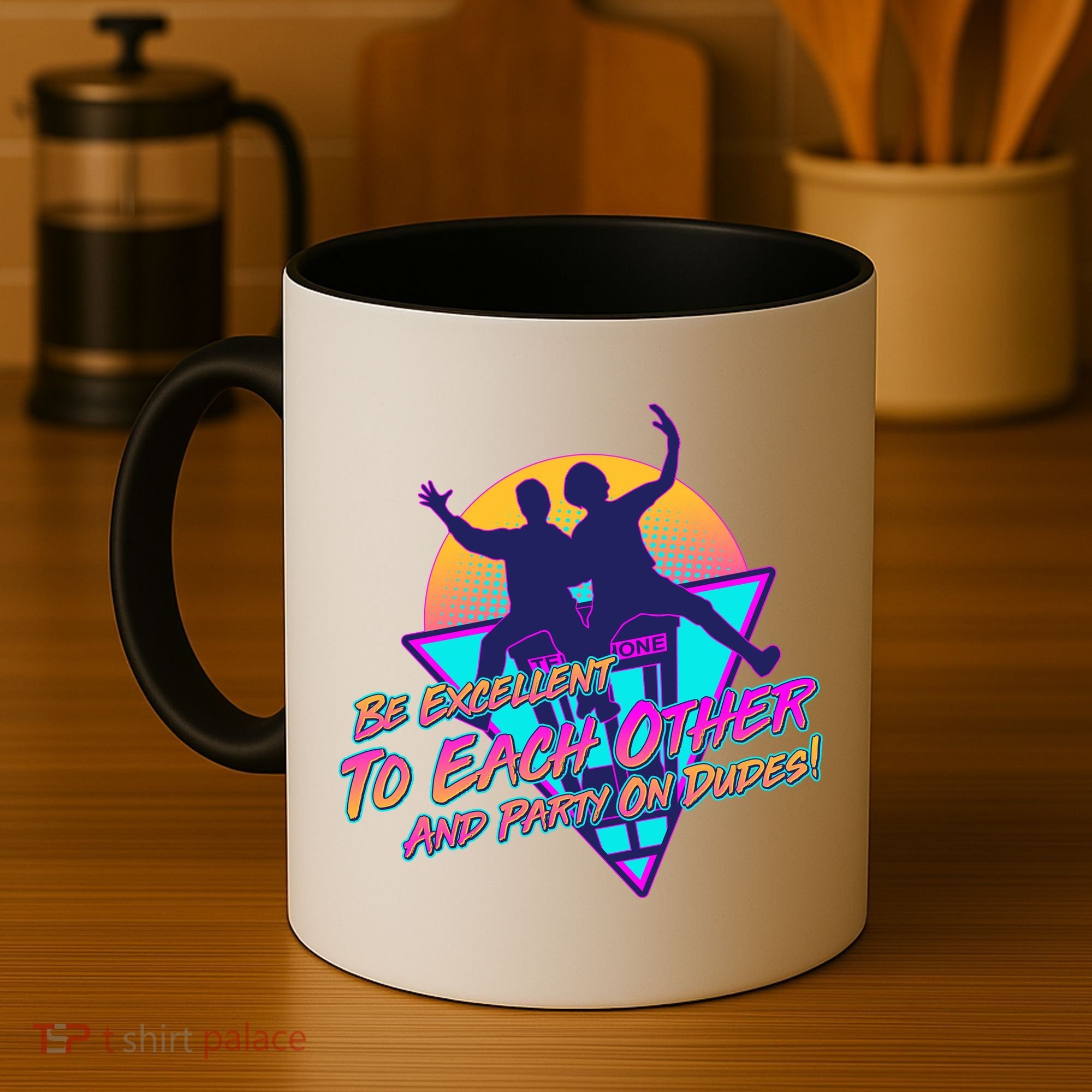 Retro 80's Bill And Ted Be Excellent to Each Other Party On Dudes! Coffee Mug