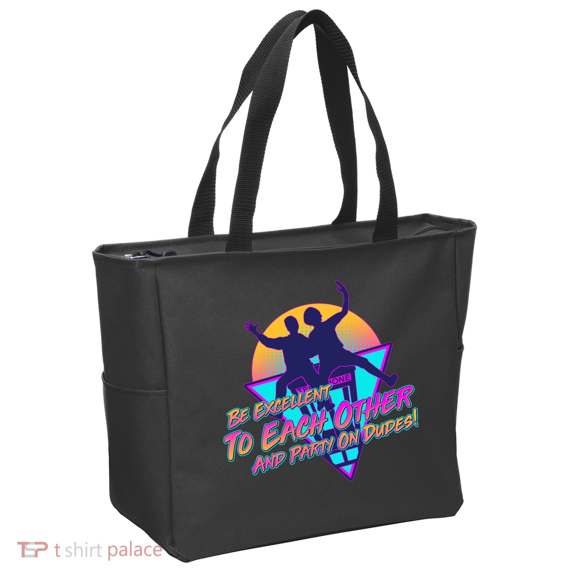 Retro 80's Bill And Ted Be Excellent to Each Other Party On Dudes! Tote Bag