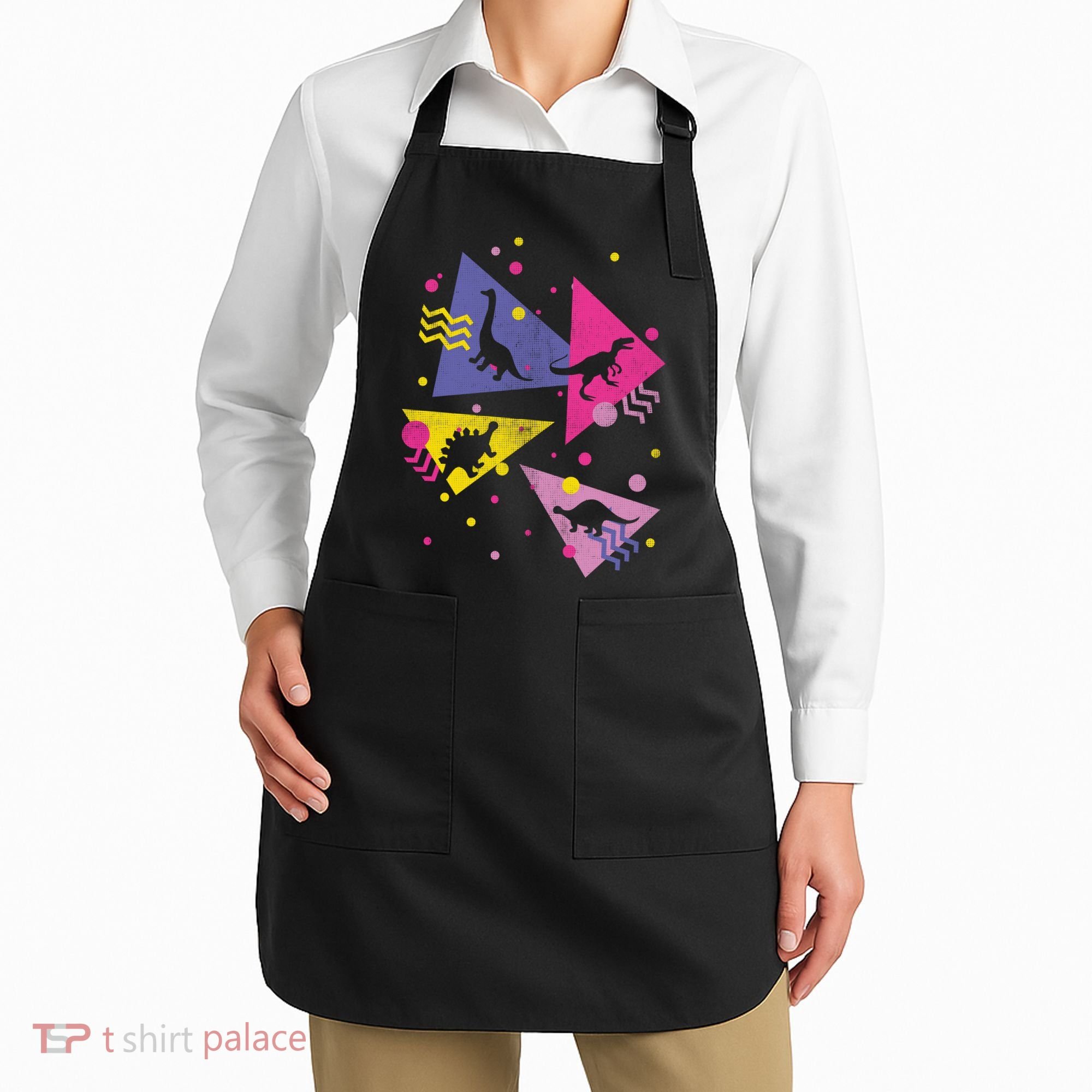 Retro 80's Dinosaurs Apron