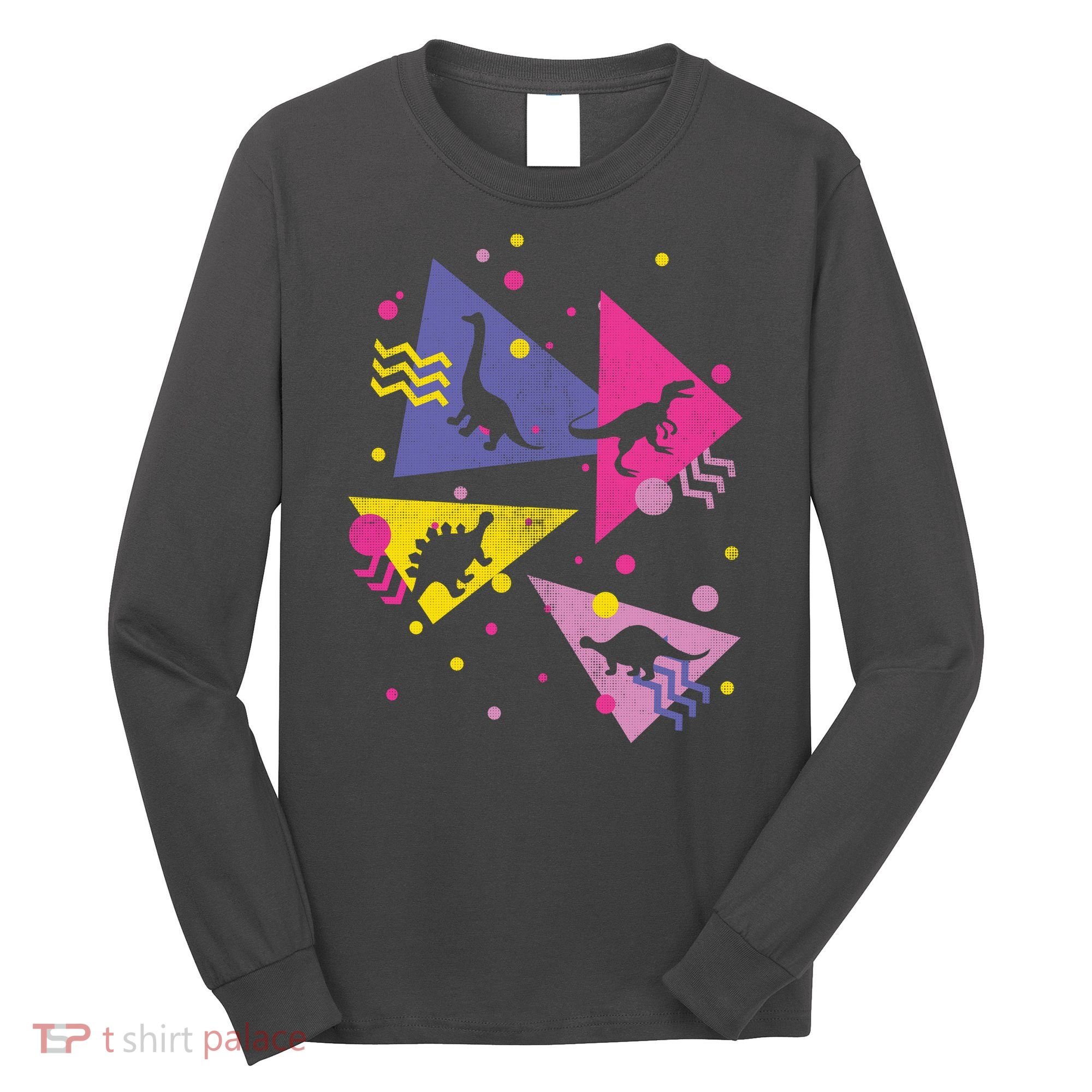 Retro 80's Dinosaurs Long Sleeve Shirt
