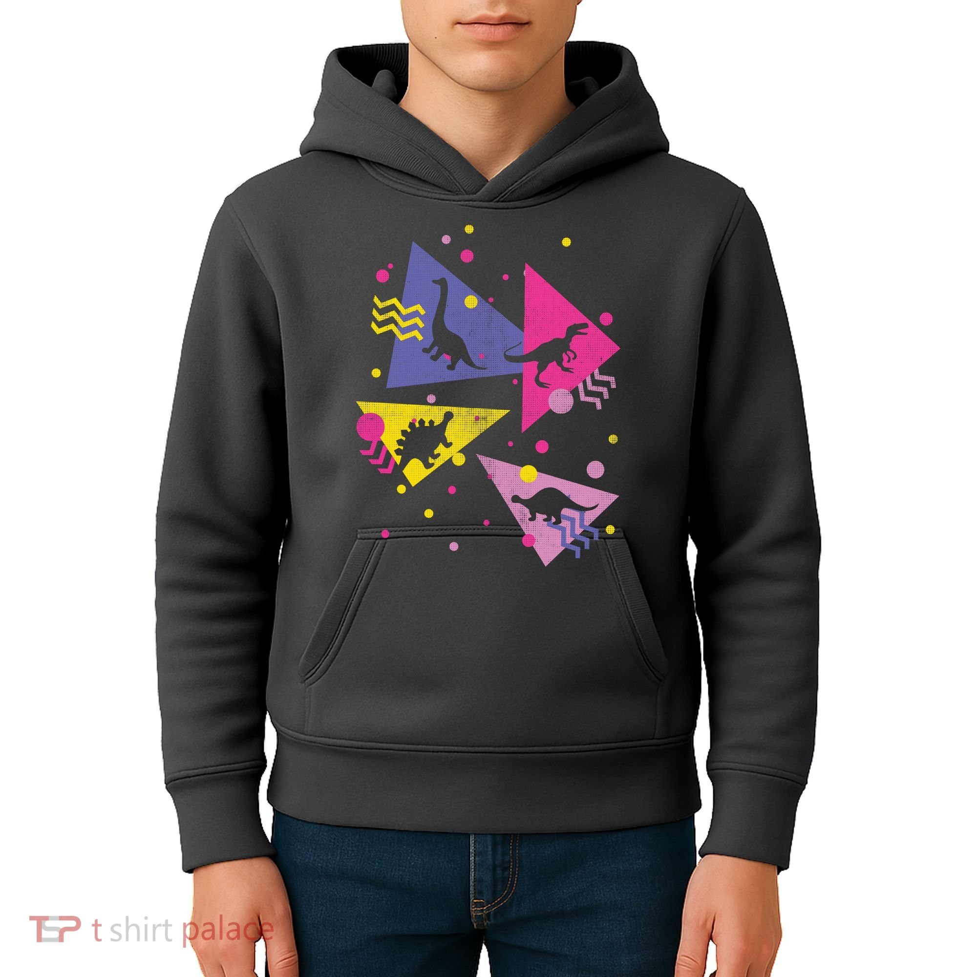 Retro 80's Dinosaurs Kids Hoodie