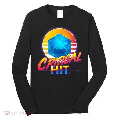 Retro 80's DnD Critical Hit Long Sleeve Shirt