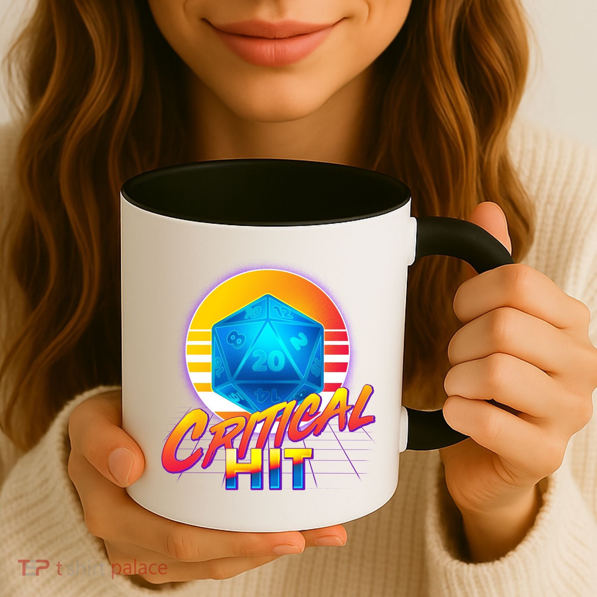Retro 80's DnD Critical Hit Coffee Mug