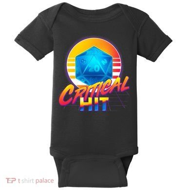 Retro 80's DnD Critical Hit Baby Bodysuit