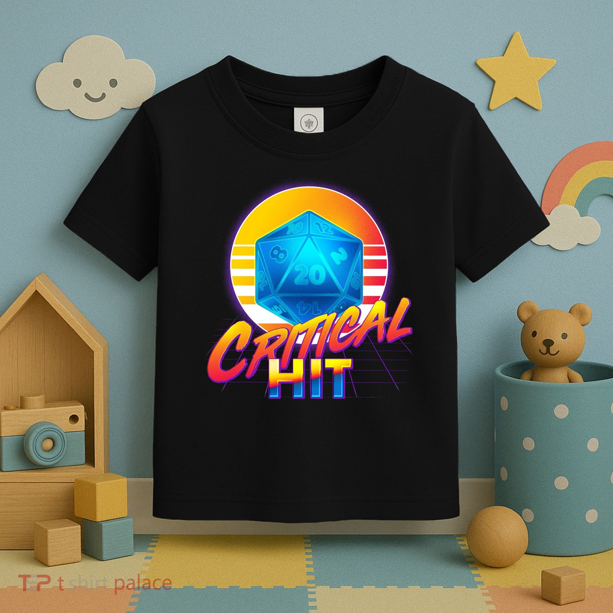 Retro 80's DnD Critical Hit Toddler T-Shirt