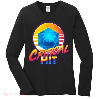 Retro 80's DnD Critical Hit Women's Long Sleeve Shirt