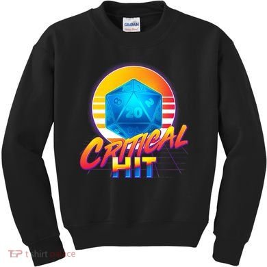 Retro 80's DnD Critical Hit Kids Sweatshirt