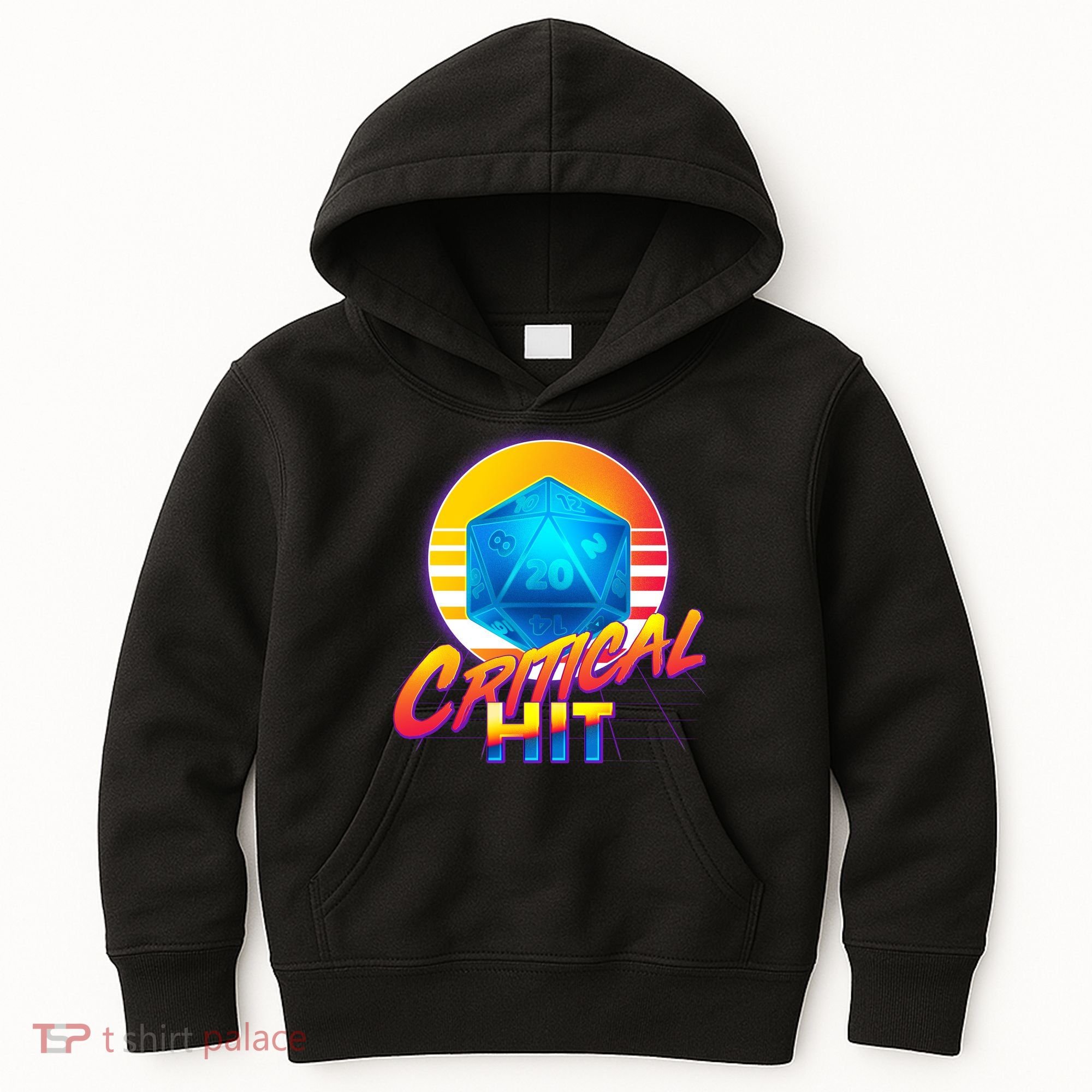 Retro 80's DnD Critical Hit Kids Hoodie