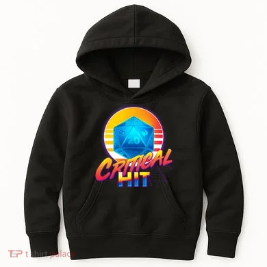 Retro 80's DnD Critical Hit Kids Hoodie