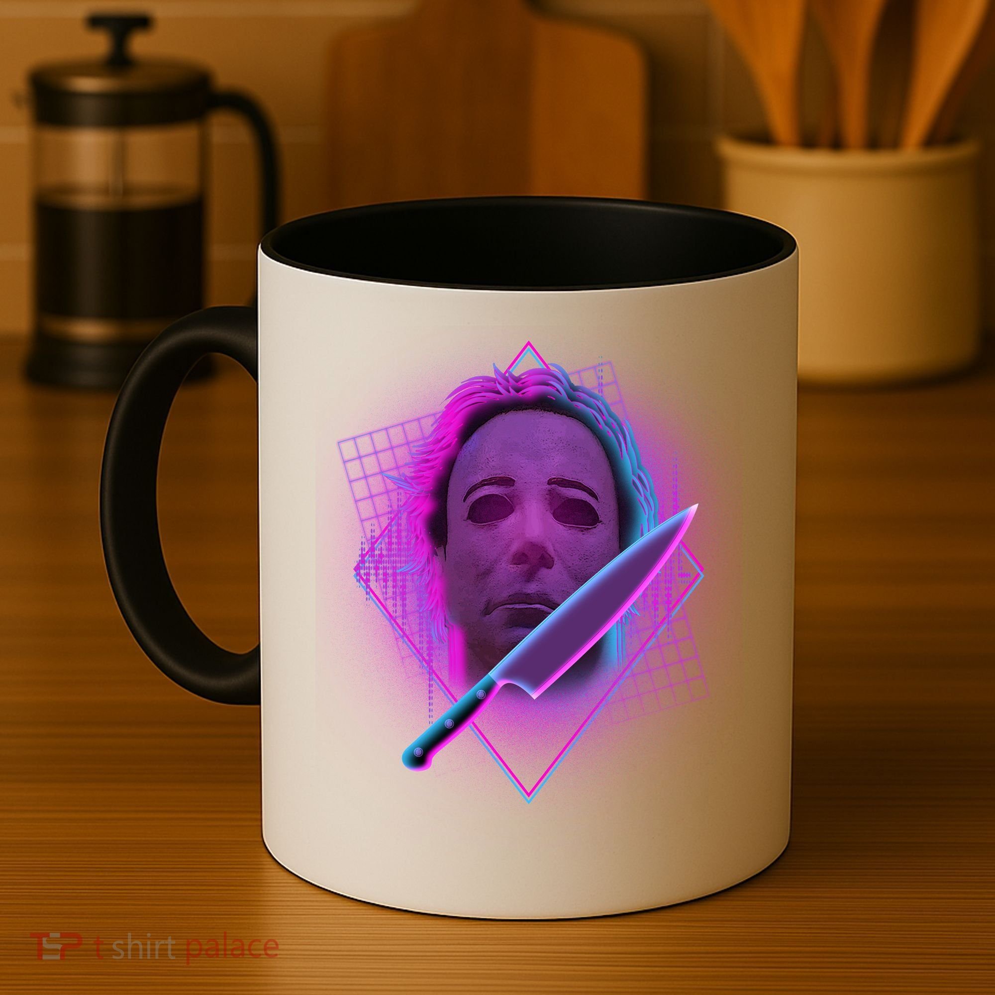 Retro 80's Eighties Myers With Knife Coffee Mug